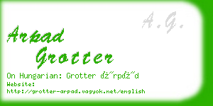 arpad grotter business card